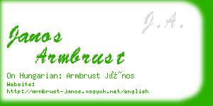 janos armbrust business card